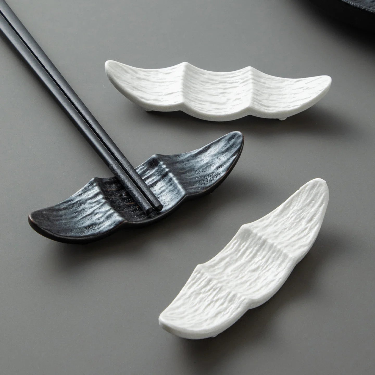 Ship Shape Ceramic Chopstick Rest New Household Stone Texture High End Hotel Utensils Solid High Aesthetic Creative Tableware