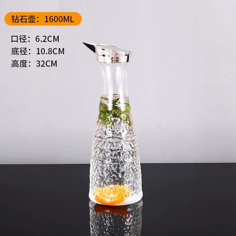 Acrylic Juice Plastic Wine Separator, Plastic Water Bottle, Cold Kettle, Fruit Bar Tool Jar, Plastic Drill Pot PC Home Bar, 1.6L