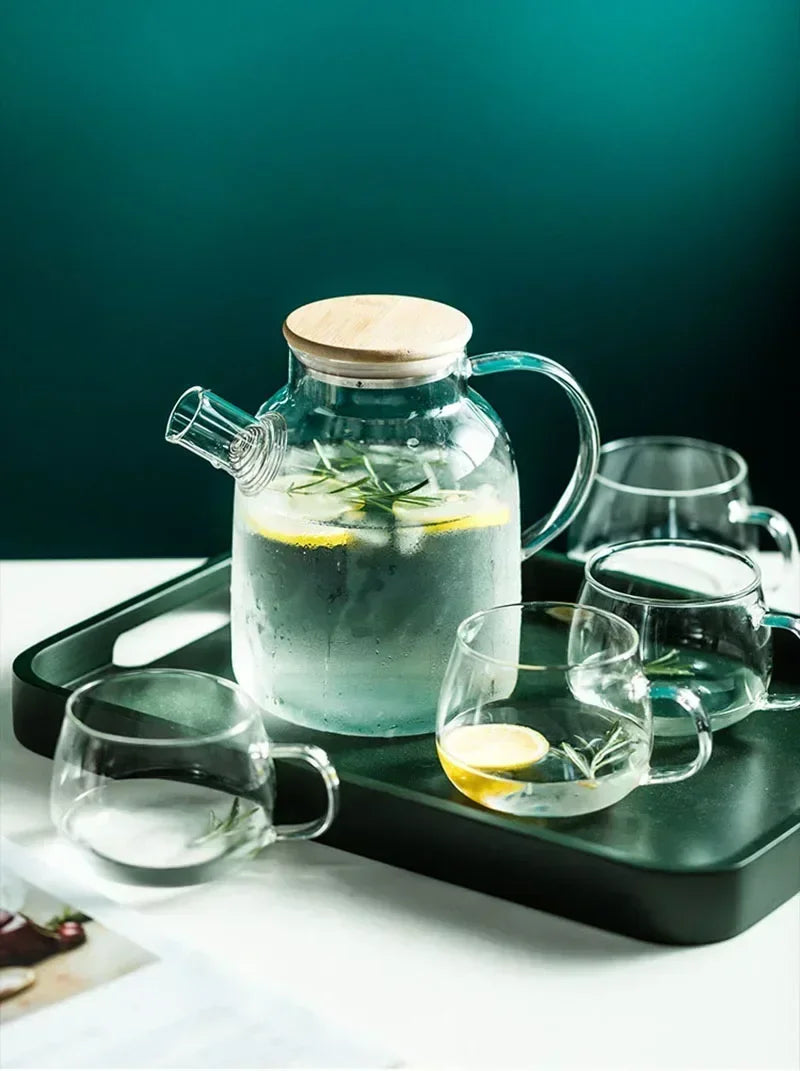 Borosilicate Glass Teapot Heat-Resistant Large Clear Tea Pot  Flower Tea Set Puer Kettle Cup Office Home Tool