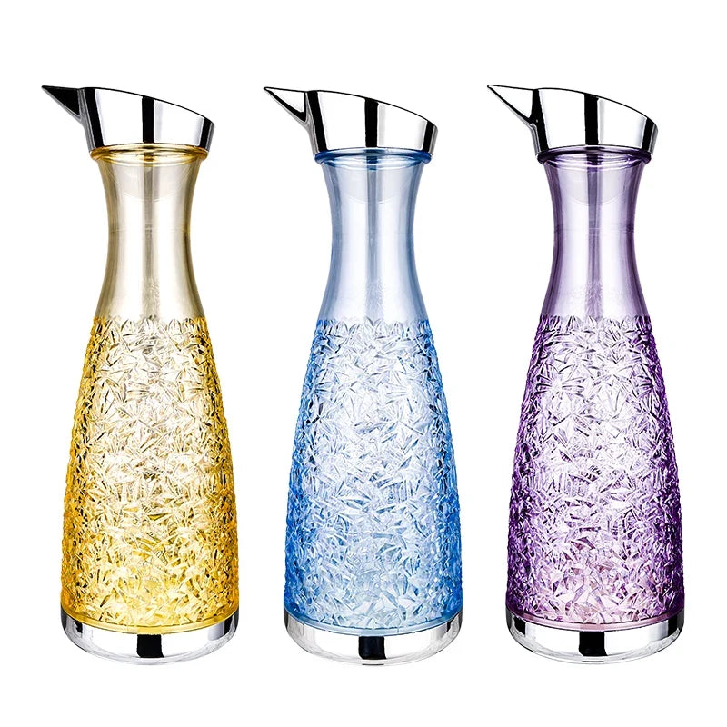 Acrylic Juice Plastic Wine Separator, Plastic Water Bottle, Cold Kettle, Fruit Bar Tool Jar, Plastic Drill Pot PC Home Bar, 1.6L