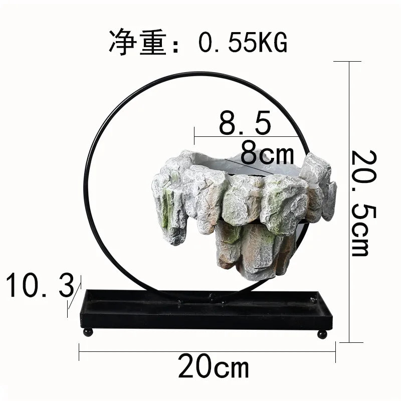 Creative Bamboo Succulent Pot Rich Tree Bonsai Iron Tree Rice Bamboo Indoor Floating Island Suspended Iron Micro Landscape Pot