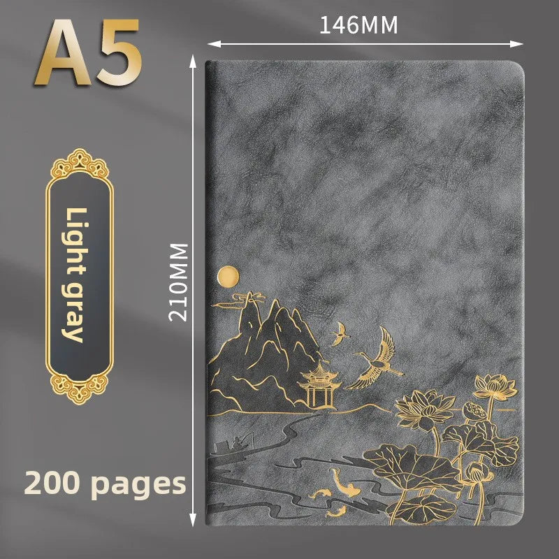 Notebook Set Single Book and Set Selection, Skin Feel and Color Changing PU Material Cover A5 Work Notebook Gift Box Set
