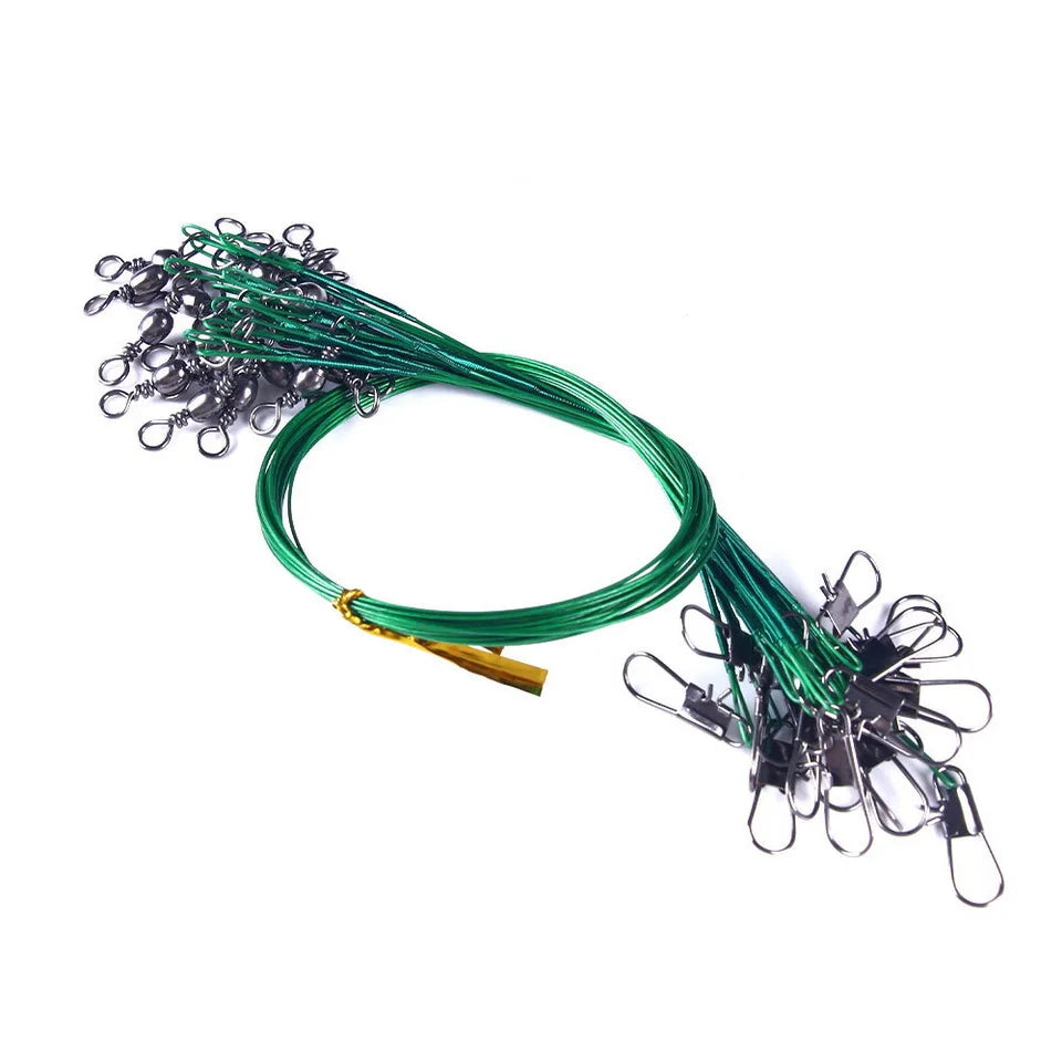 Fishing Line Steel Wire Leader With Swivel Fishing Accessory Lead Core Leash Fishing Wire 15cm 20cm  30cm
