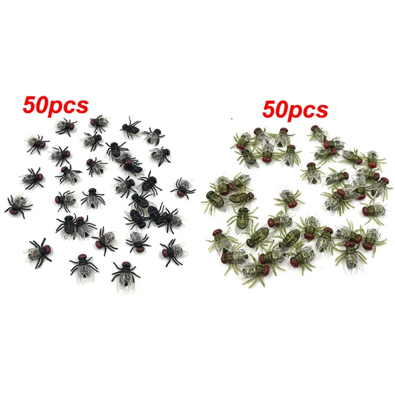 Funny Animal Models Fake Flies Plastic Simulated Insect Bugs Scary Disgusting Joke Toys Halloween Party Prank Favors