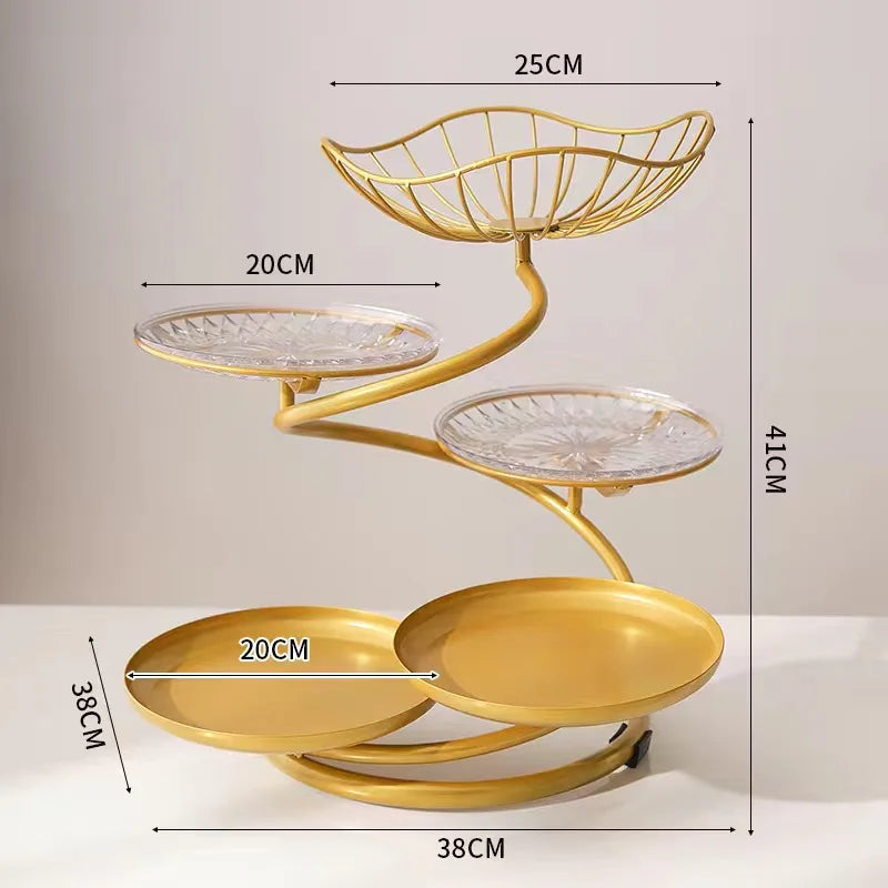 Modern mat Fruit Tray Luxury Light Home Living Room Candy Basket Tea Table Snas Metal Material Nordic Sle