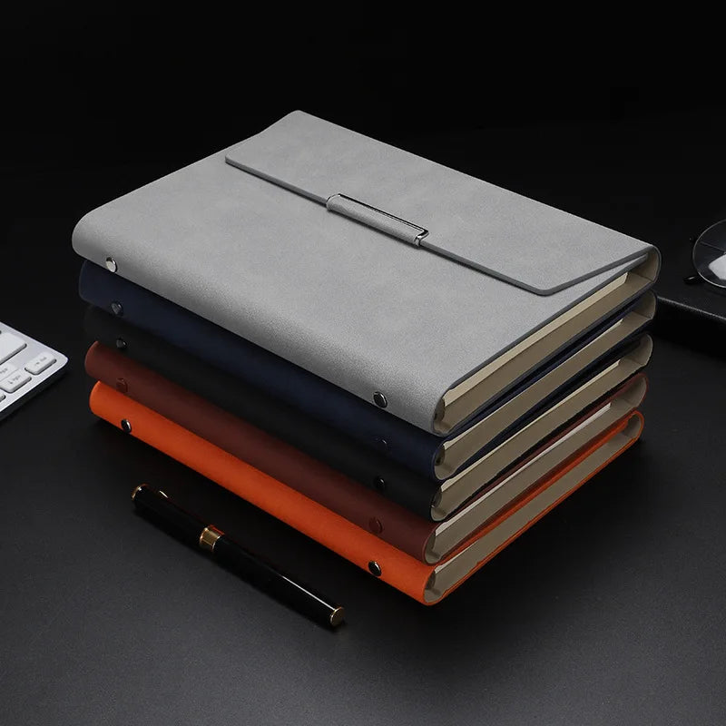 Tri-fold A5 Loose-leaf Notebook Business Meeting Office Record Book Cover Notebook
