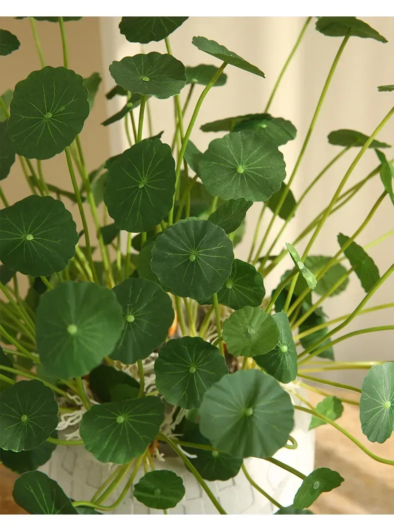 Artificial Lotus Plants Eucalyptus Leaves Plastic Tree Fake Plants Real Touch Copper Leafs For Home Office Decor