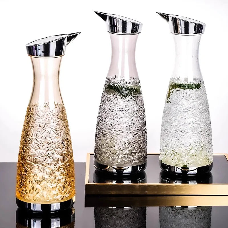 Acrylic Juice Plastic Wine Separator, Plastic Water Bottle, Cold Kettle, Fruit Bar Tool Jar, Plastic Drill Pot PC Home Bar, 1.6L