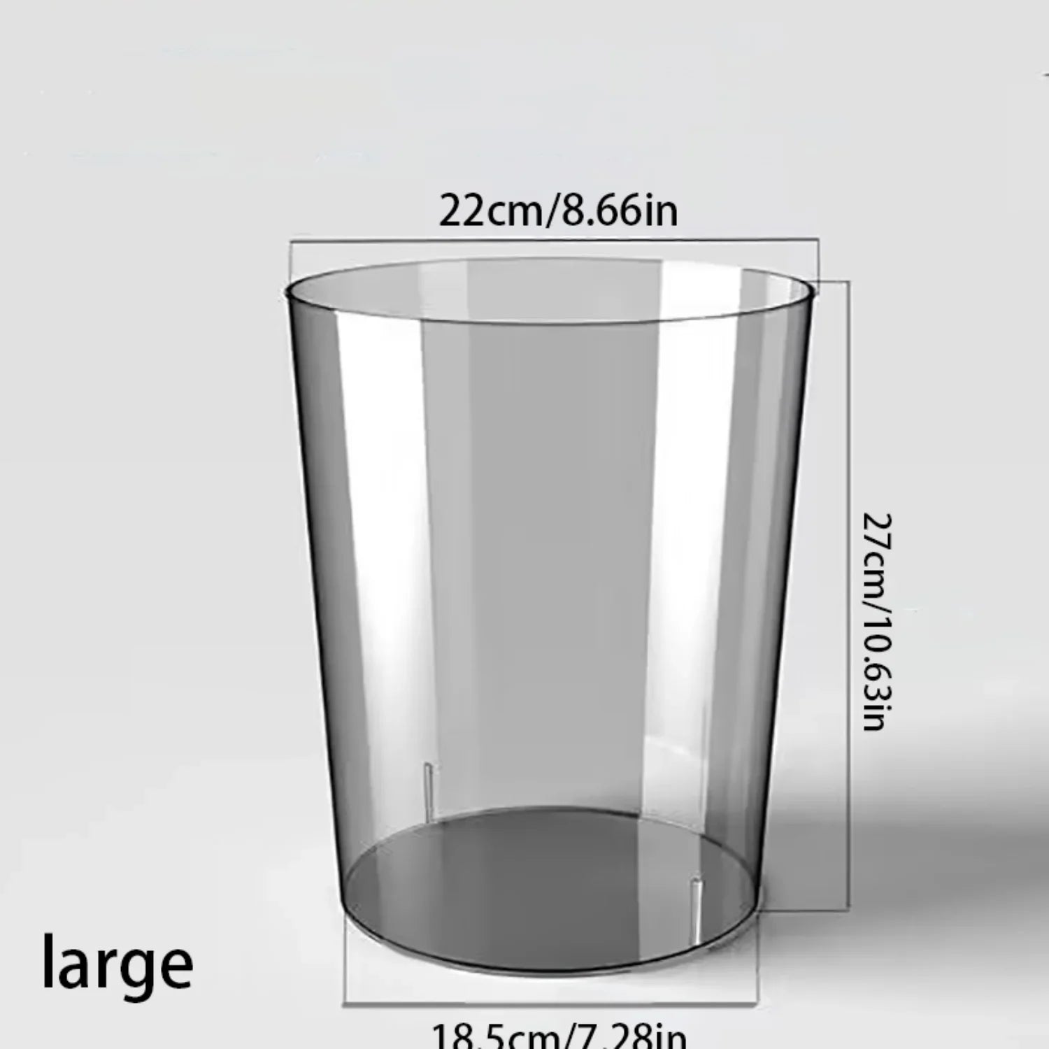 Transparent Trash Can for Office Living Room - Multi-functional Wastebasket for Waste Paper and Ice Bucket
