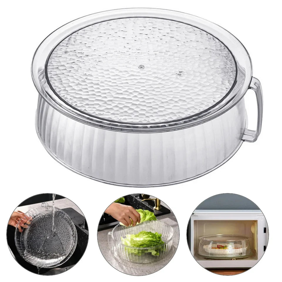Microwave Splash Proof PET Cover High-temperature Resistant Bowl Cover Household Food Grade Plastic Microwave Hot Dishes Lid