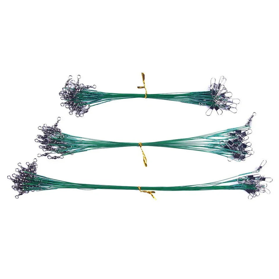 Fishing Line Steel Wire Leader With Swivel Fishing Accessory Lead Core Leash Fishing Wire 15cm 20cm  30cm