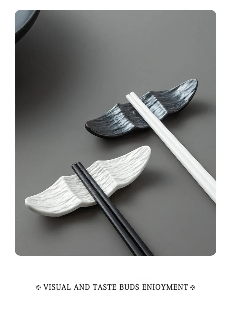 Ship Shape Ceramic Chopstick Rest New Household Stone Texture High End Hotel Utensils Solid High Aesthetic Creative Tableware