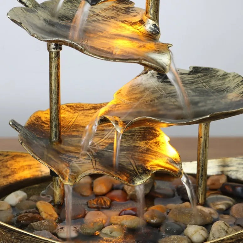 Home Decor Water Flow Decorative Ornaments New Display House Iron Interior Modern Living Home Desktop Metal Craft Decoration