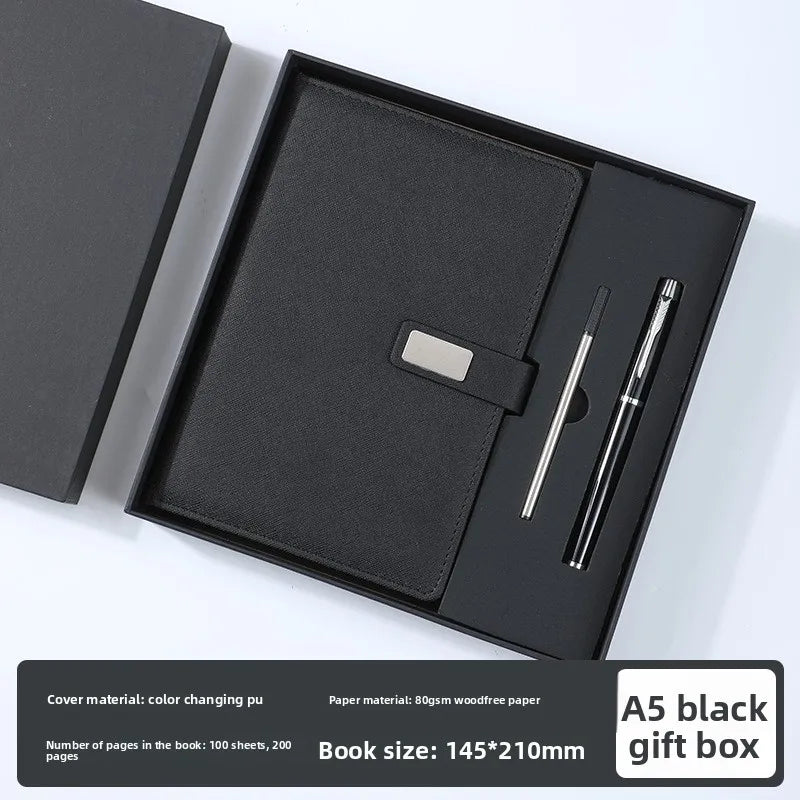 Corporate Office Notebook Fashion Gift Box Meeting Minutes Business Diary Notepad Set Writing Journal for Professional Use