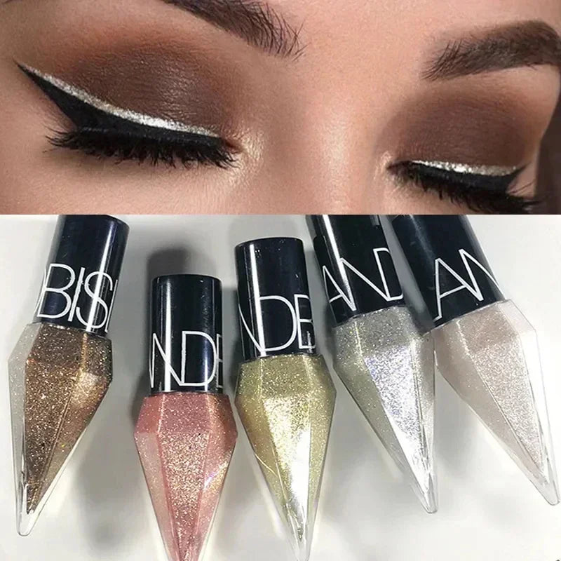 Eye Shadow Pearlescent Diamond Eye Shadow Liquid multicolor Sequins MakeUp Smooth Mini Fine Brush Eyeliner Shine And Head DIY
