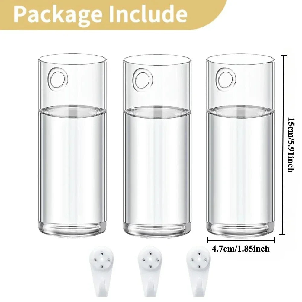 Glass Wall Vase Hanging Hydroponic Planter Wall-Mounted Flower Vases for Home Office Decor with Traceless Hook