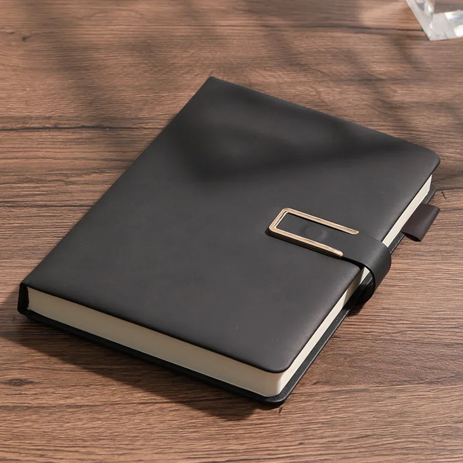 Vintage A5 leather notebook with personalized soft cover - perfect for business meetings and college life