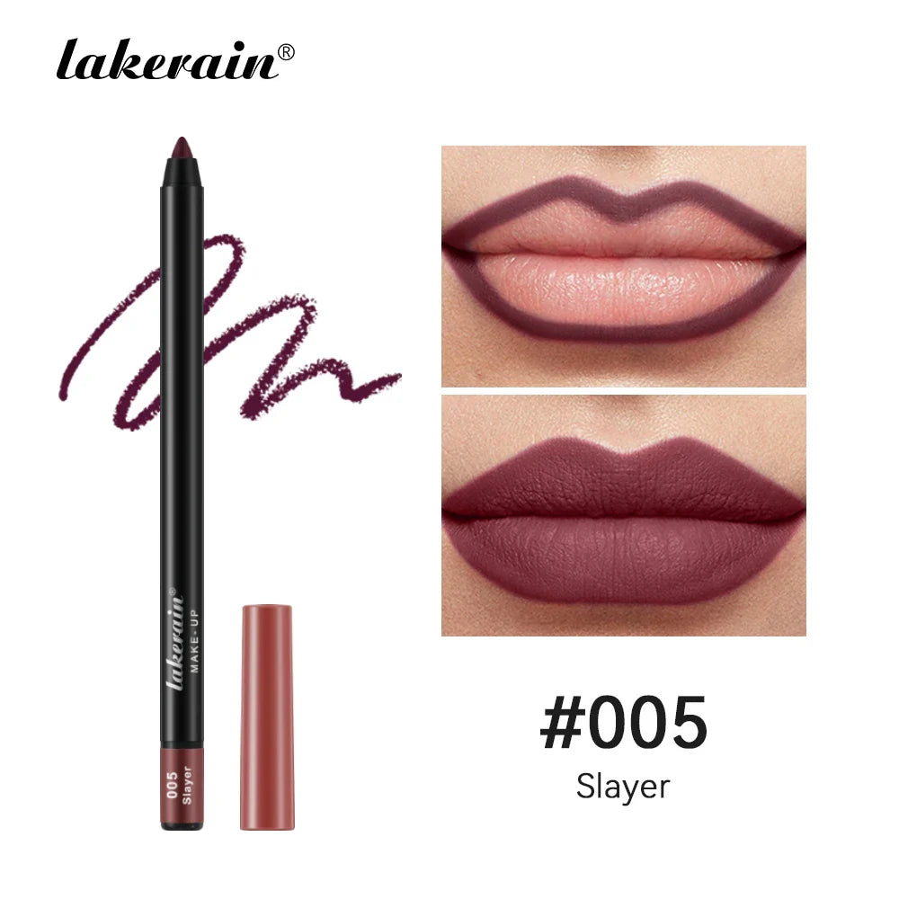 Lipliner Pencil Waterproof Matte Red Contour Tint Lipstick Long Lasting Non-stick Cup Moisturising Lips Makeup 12 Colors