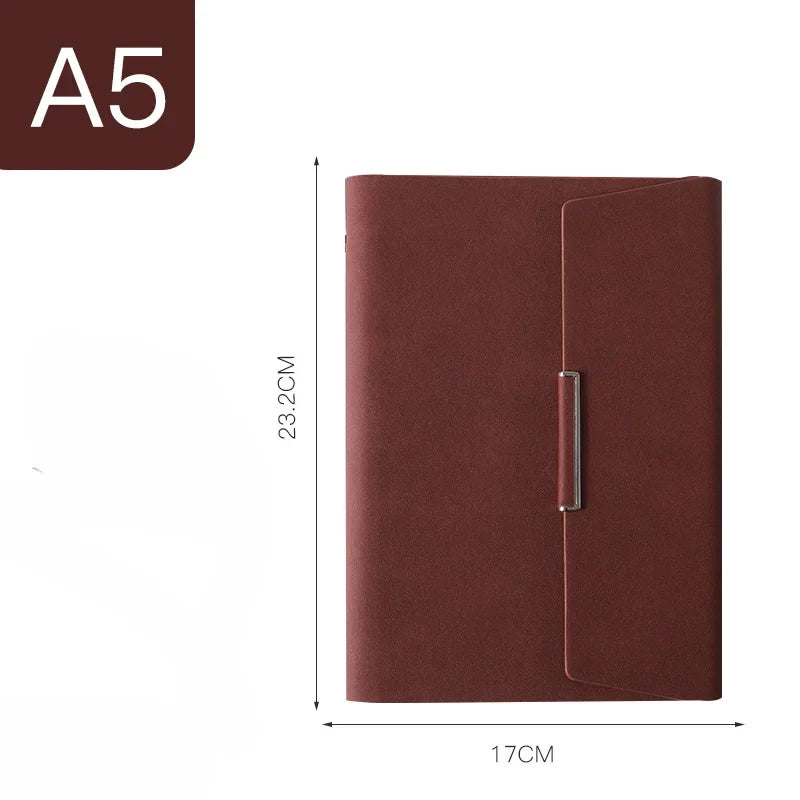 Tri-fold A5 Loose-leaf Notebook Business Meeting Office Record Book Cover Notebook