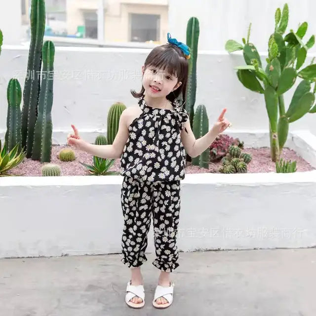 Summer Flower Two-piece Set Baby Girl Clothes Fashion Clothes Toddler Girl Clothes (Available)