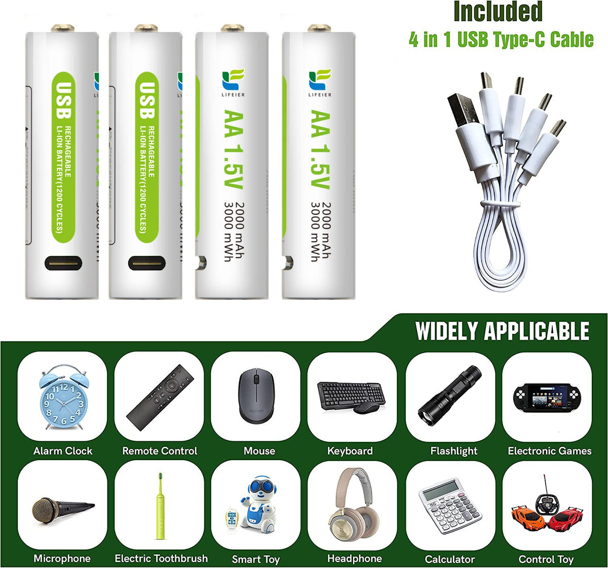 USB Rechargeable Battery For Toys & Home Appliance (Available)