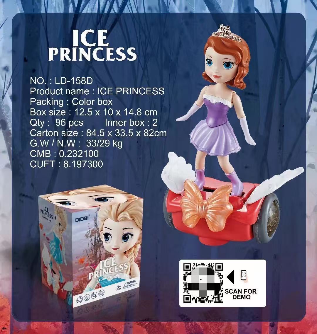 Ice princess balancing car Bangladesh kids musical toy with lights and automatic movement