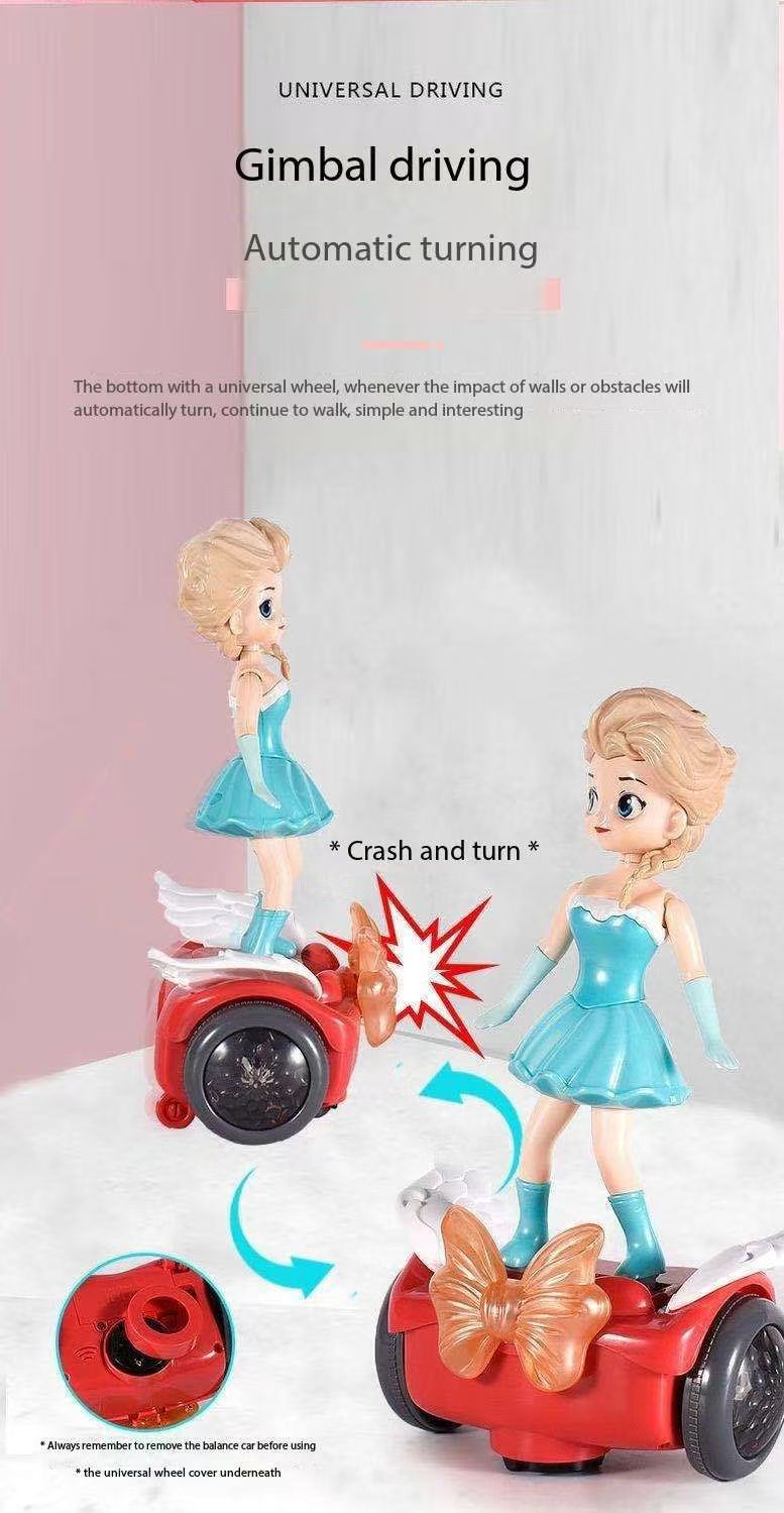 Ice princess balancing car Bangladesh kids musical toy with lights and automatic movement