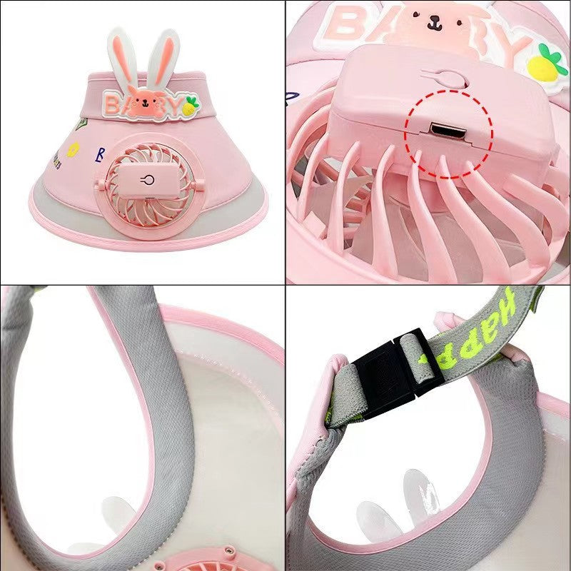 Summer Cap With rechargeable Fan For Kids & Adult (Available)