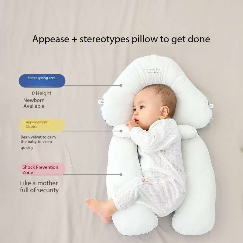 Baby Sleeping Pillow Head & Neck Support with Arm Wedge Pacifier (Available)