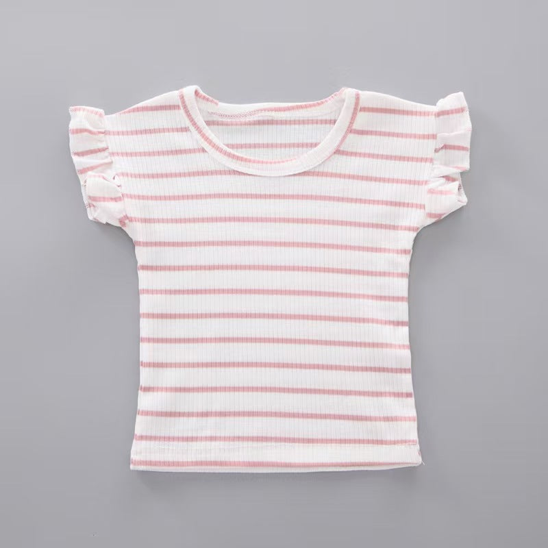Girls summer clothes set Bangladesh 2PCS top and shorts kids fashion outfit breathable summer wear