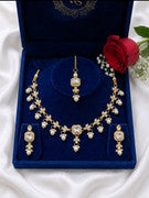 Royal Blue Stone Necklace & Earring Set