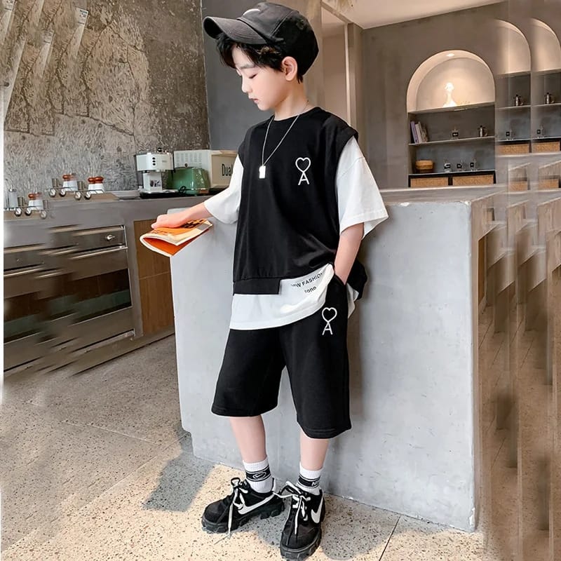 Summer New Boys Fashionable Two-piece Set (Available)