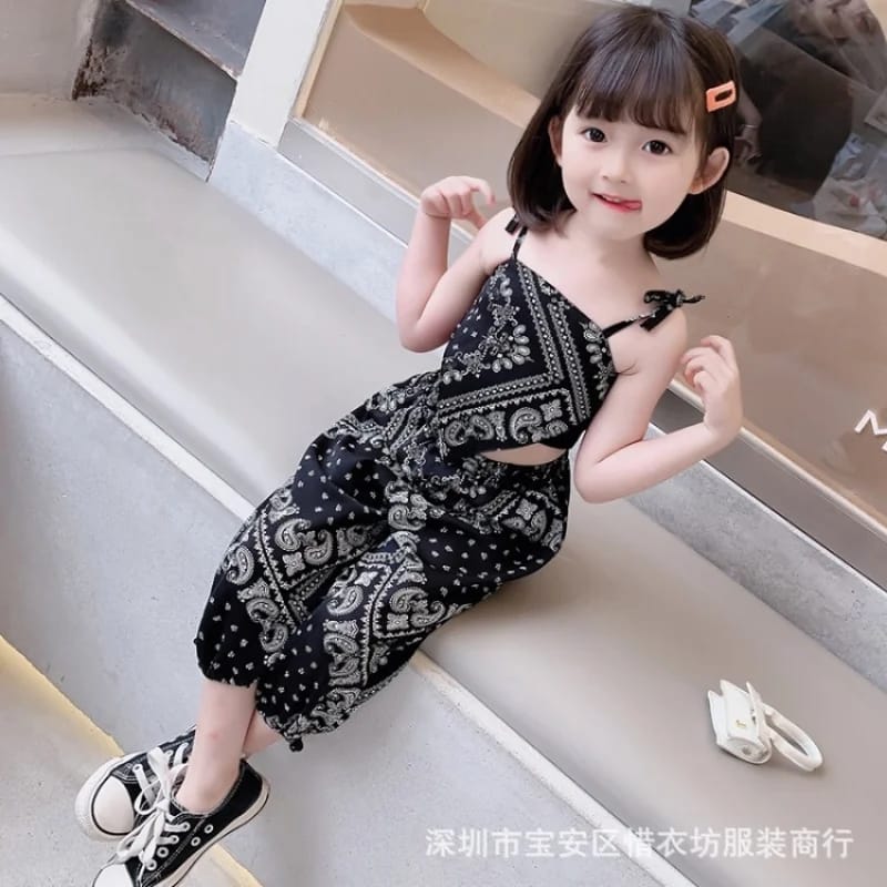 Girls Clothes Set Summer Suspender Vest + Trousers Pants 2 PCS Children Clothing for Girl Teen Kids Girls Clothes (Available)