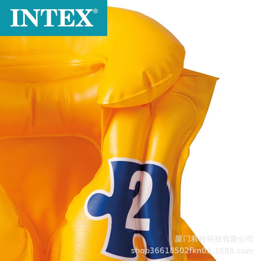 Kids Yellow PVC Inflatable Swim Vest Life Jacket and Float for Water Sports (Available)