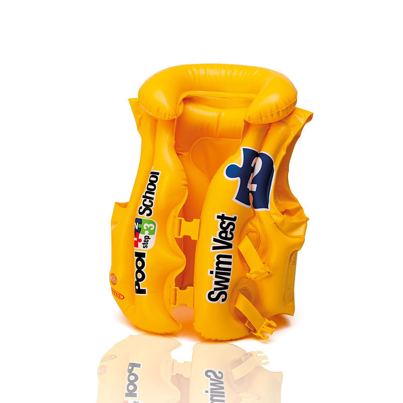Kids Yellow PVC Inflatable Swim Vest Life Jacket and Float for Water Sports (Available)