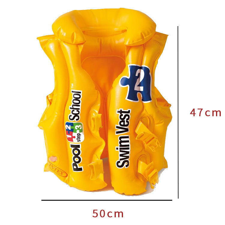 Kids Yellow PVC Inflatable Swim Vest Life Jacket and Float for Water Sports (Available)