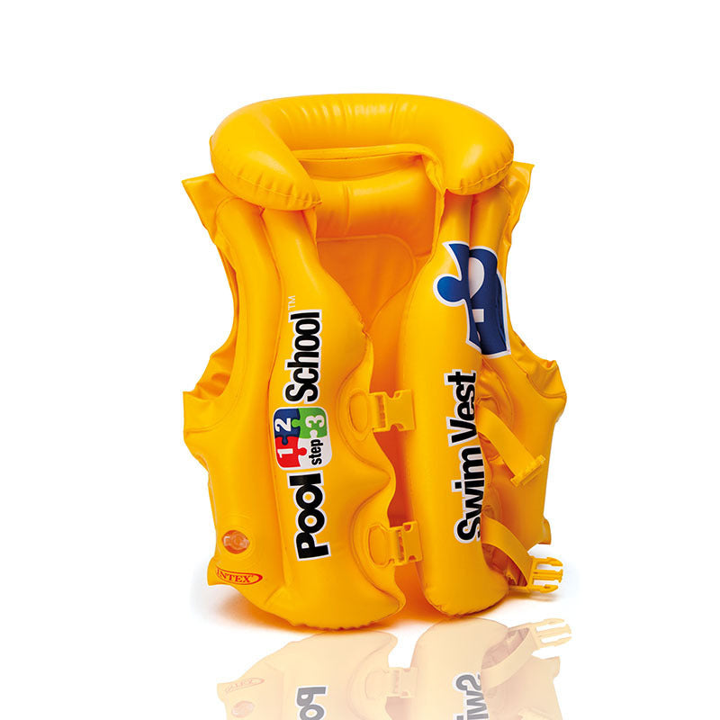 Kids Yellow PVC Inflatable Swim Vest Life Jacket and Float for Water Sports (Available)