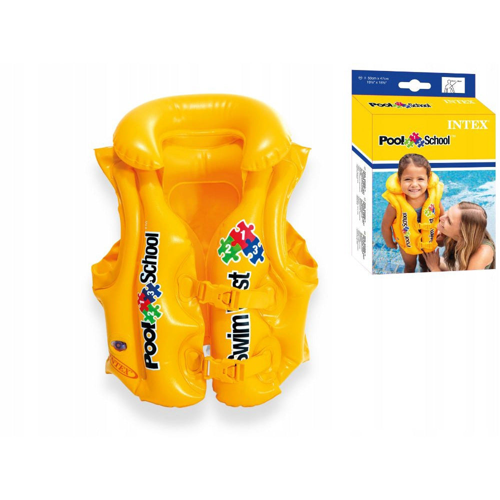 Kids Yellow PVC Inflatable Swim Vest Life Jacket and Float for Water Sports (Available)