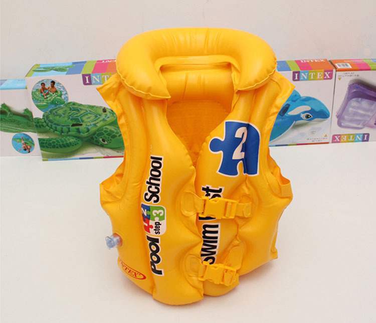 Kids Yellow PVC Inflatable Swim Vest Life Jacket and Float for Water Sports (Available)