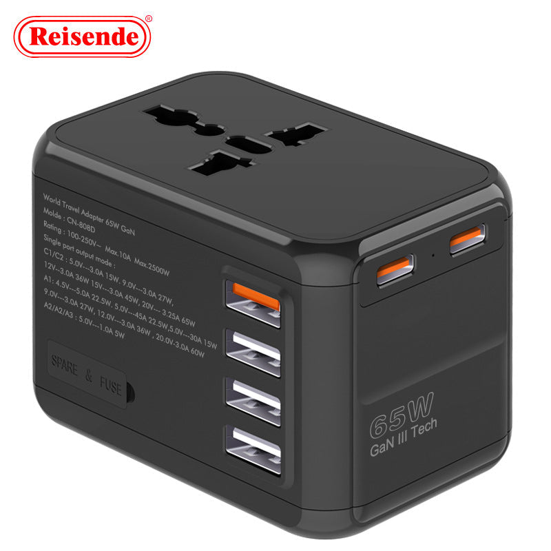 Universal travel adapter Bangladesh international wall charger with USB-A ports multi country plug converter for travel