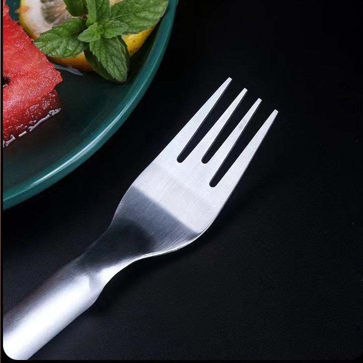 2 in 1 Watermelon Fork Slicer made from stainless steel for cutting and serving watermelon, mango, and other fruits with ease