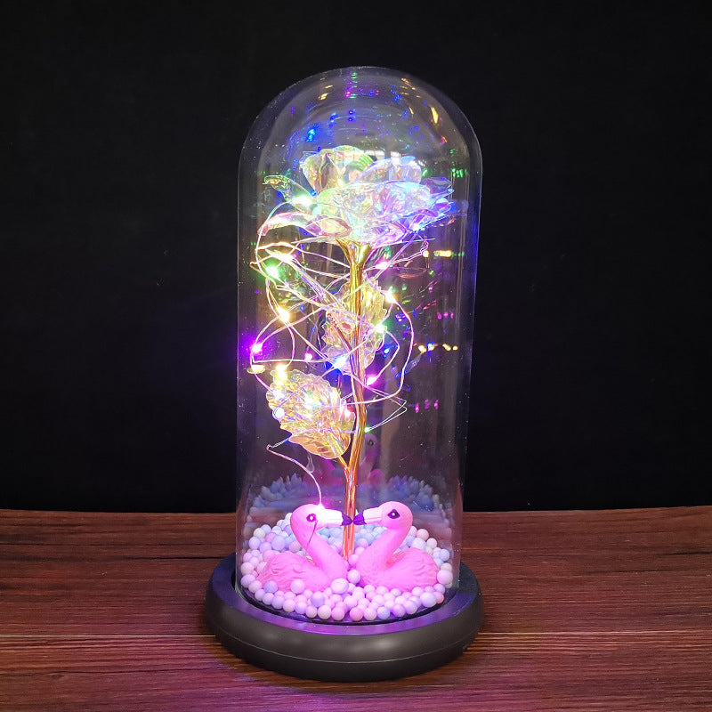 Eternal Rose Glass Dome decorative flower gift for weddings, Valentine's Day, anniversaries, and home décor