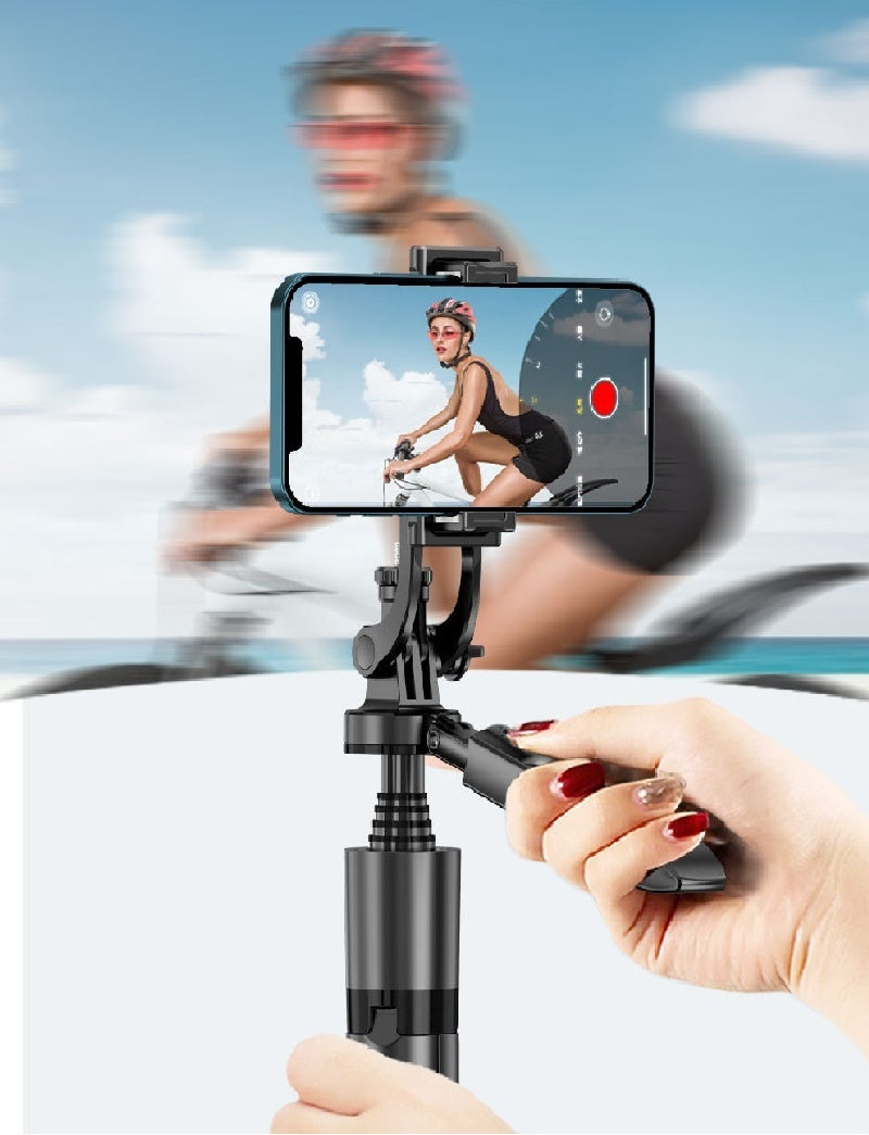 AI Auto Face Tracking Phone Holder with 360-degree smart rotation, gesture control, USB rechargeable battery, and tripod compatibility for vlogging and live streaming