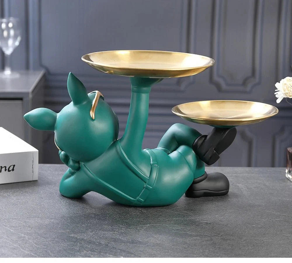 Bulldog Statue Home Decor Figurine Modern Animal Sculpture for Living Room Decoration Bangladesh