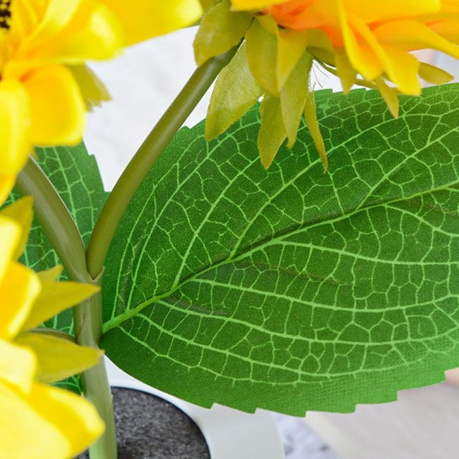 Rechargeable Sunflower LED Night Light with realistic sunflower design and warm decorative LED lighting
