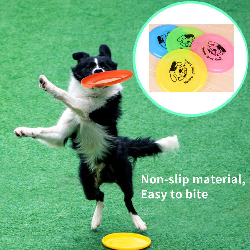 Silicone Flying Disc Dog Toy made from soft chew-resistant silicone for interactive fetch games, puppy training, and outdoor play