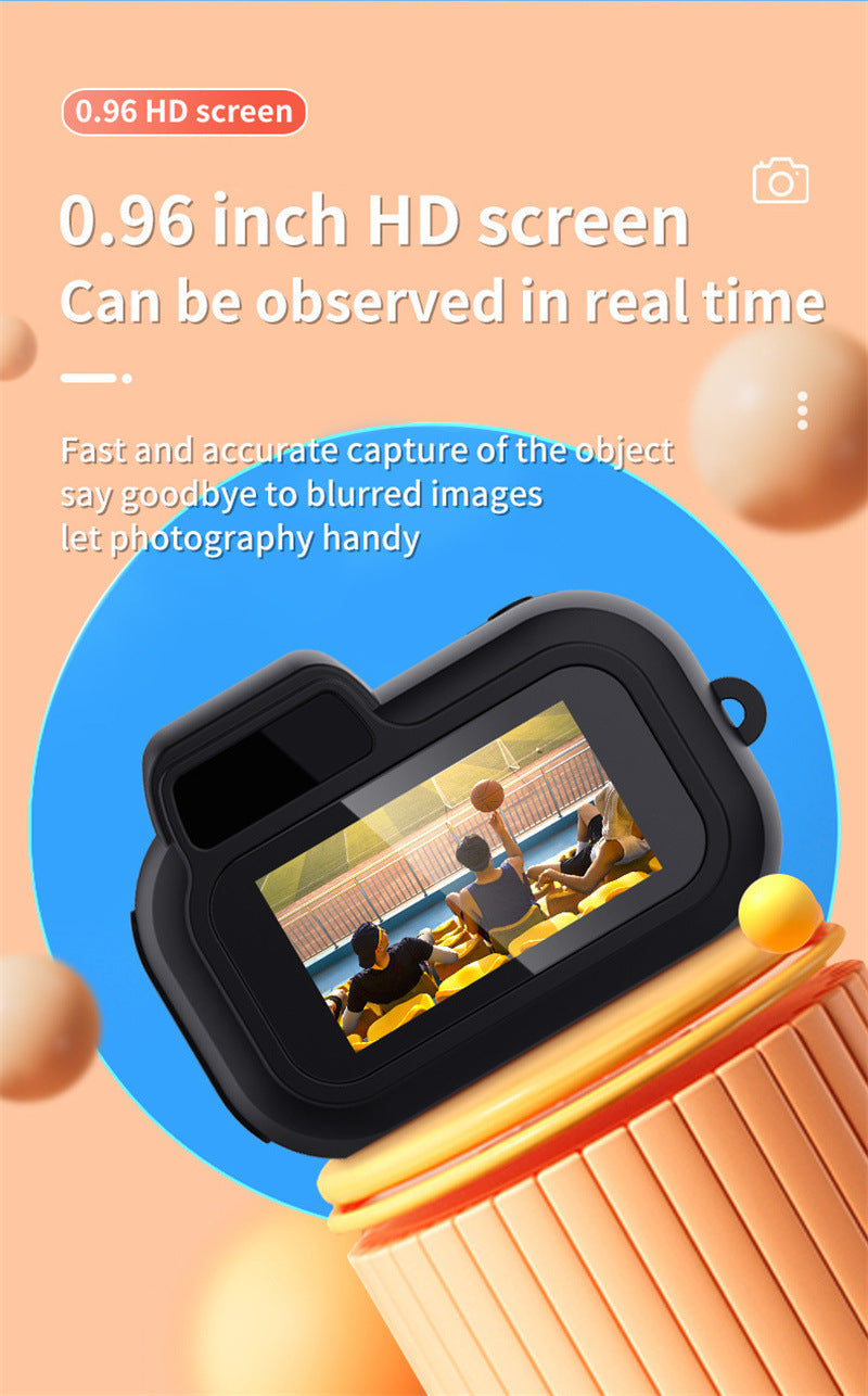 Retro Mini Digital Camera with 1080P HD recording, built-in display screen, and portable vintage design