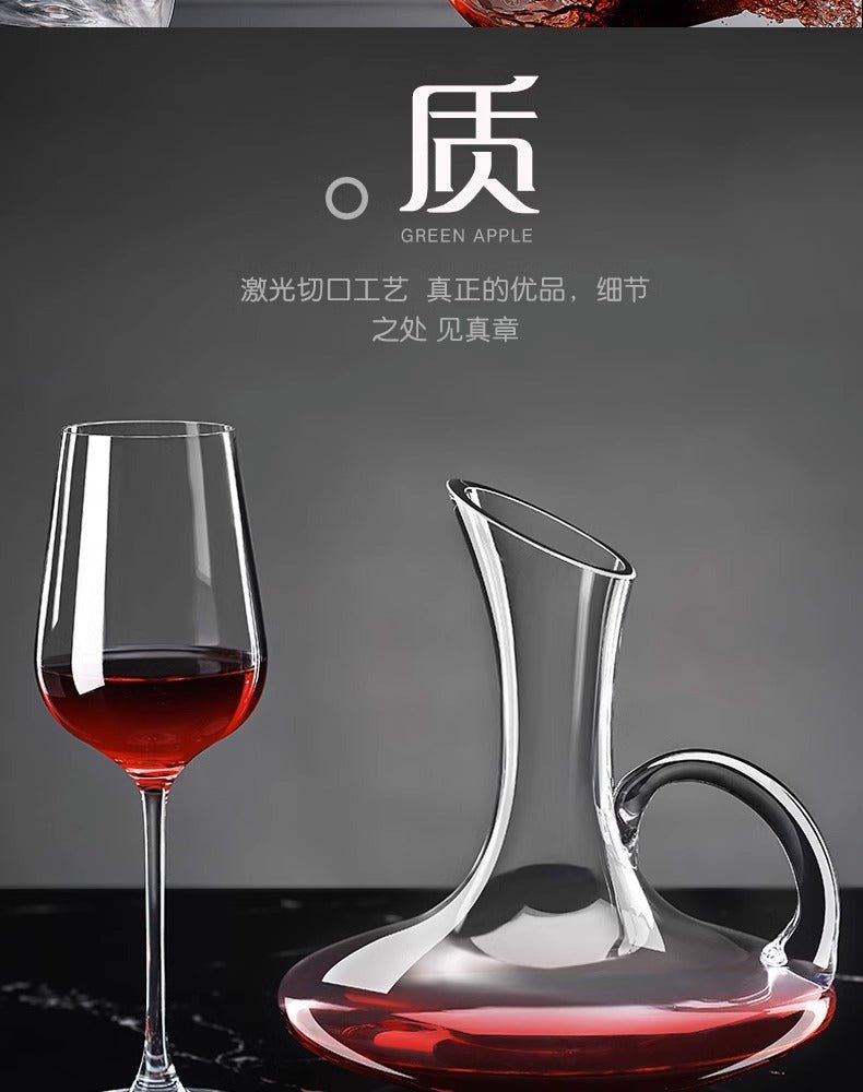 European style 7 pieces Juice/Wine Set, large crystal glass stemmed glasses, creative Juice/wine set. - Mom & Kids