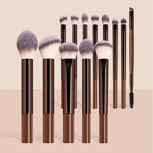 MAANGE 13pcs Premium Synthetic Hairs Makeup Brushes Soft Gentle for Foundation Eyeshadow Powder with 2pcs Air Cushion Puffs Kit