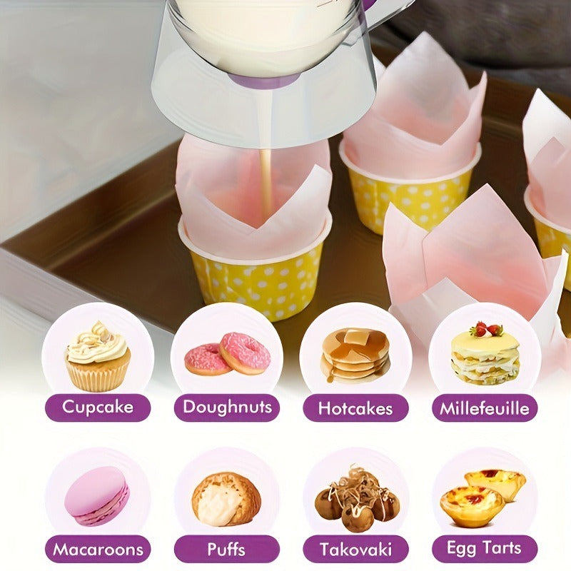 New batter dispenser batter funnel cup cake handheld dispenser measuring cup baking tool